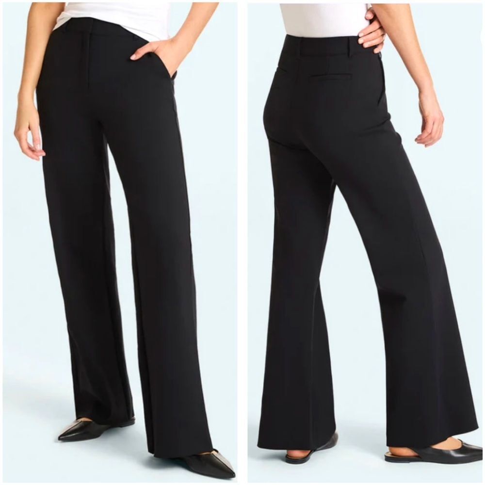 Commando CEO Neoprene Wide Leg Trouser Pants Black Size XL